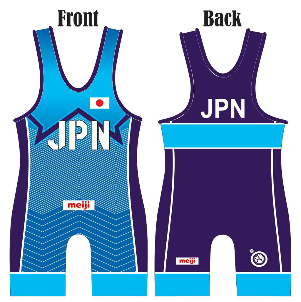 2020 Japan World Team Wrestling Singlet Blue