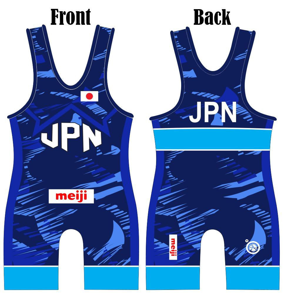 2025 Japan World Championship Wrestling Singlet Blue