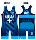 Greece World Team Wrestling Singlet Blue