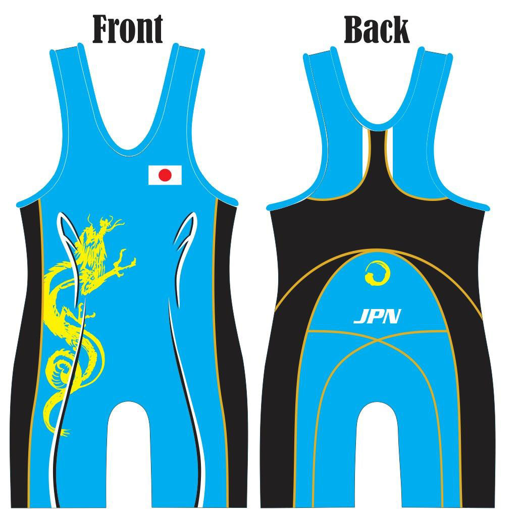 Vintage Japan Wrestling Wrestling Singlet Blue