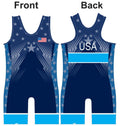 Team USA World Team Wrestling Singlet Blue