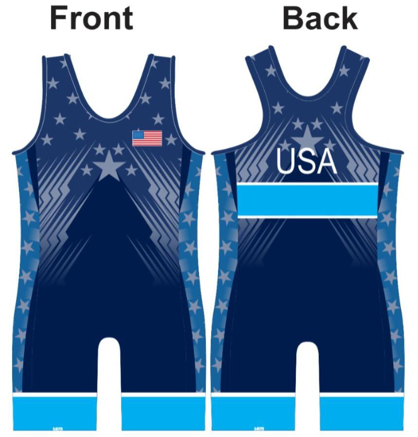 Team USA World Team Wrestling Singlet Blue