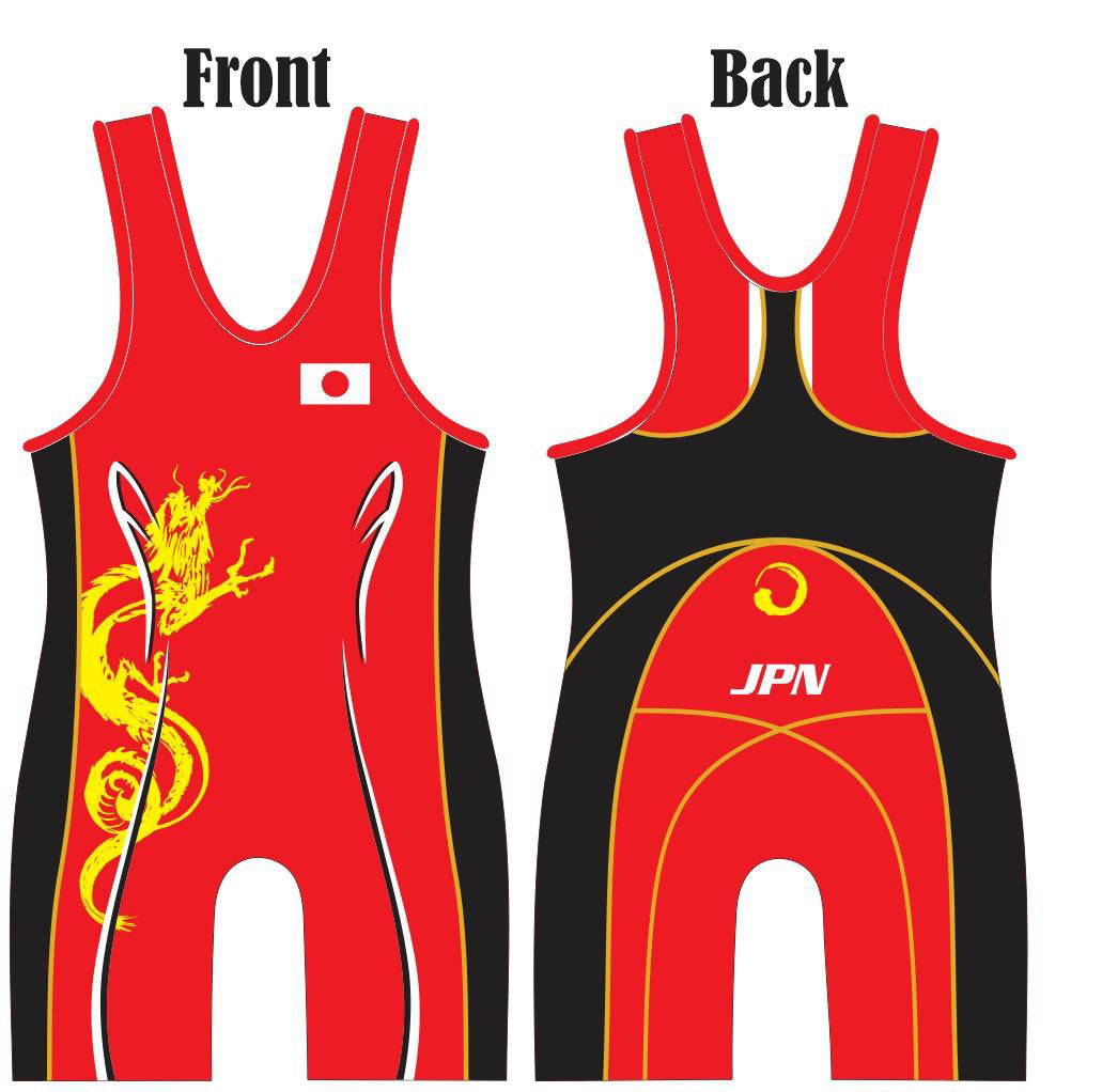 Vintage Japan World Team Wrestling Singlet Red