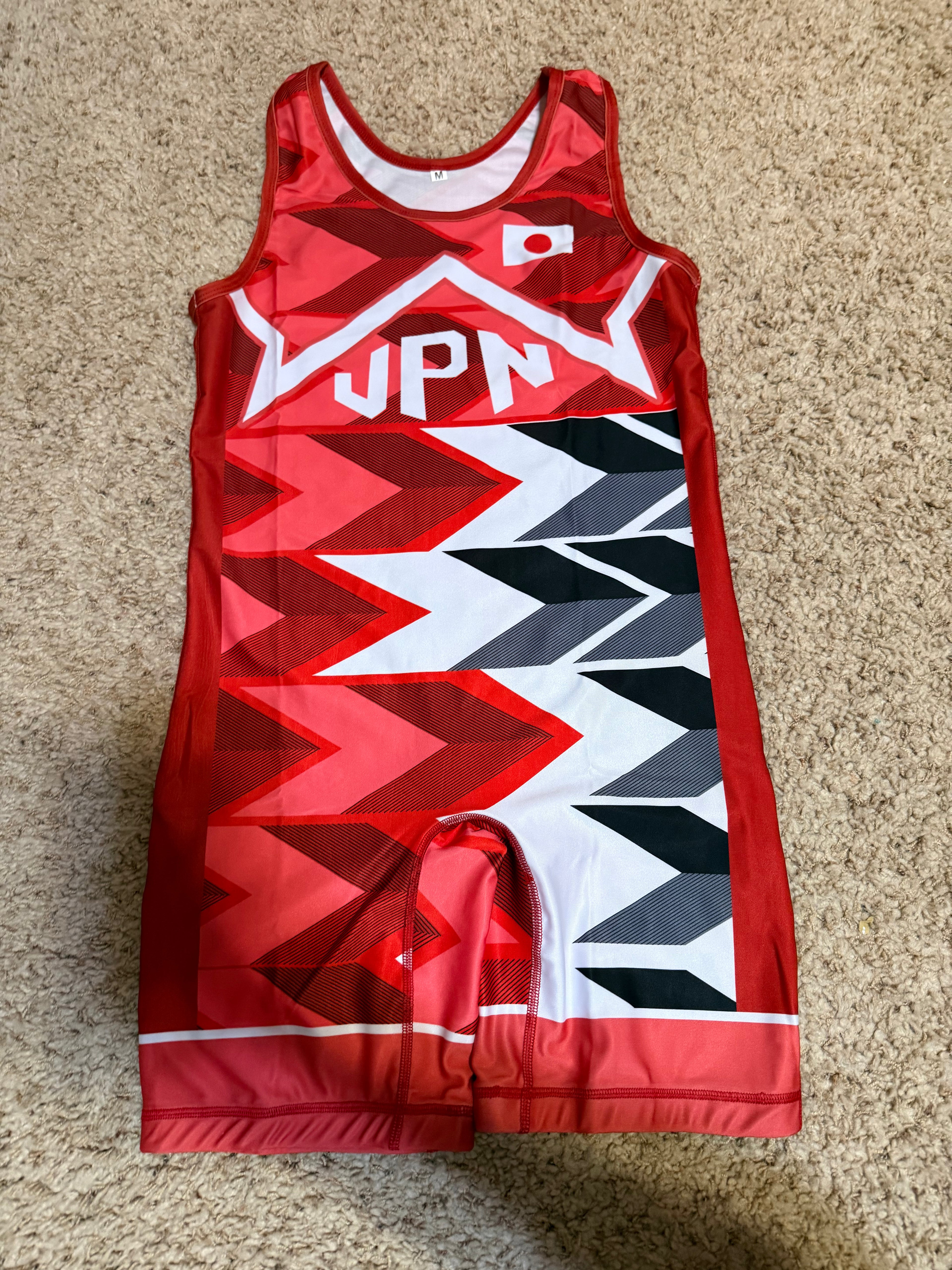 2024 Paris Olympic Team Japan World Team Wrestling Singlets Red