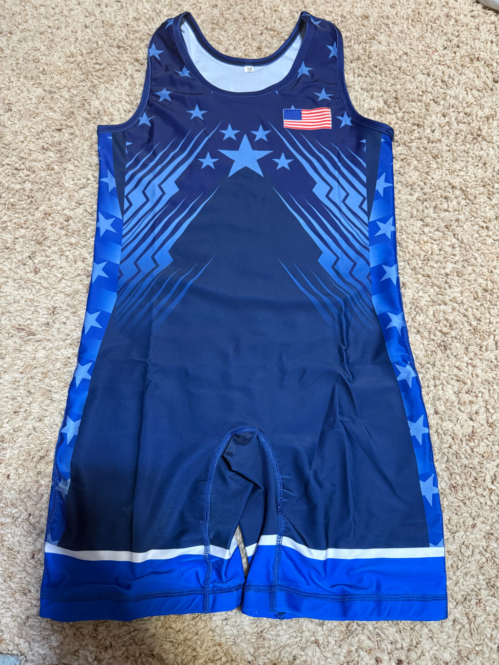 Team USA World Team Wrestling Singlet Blue