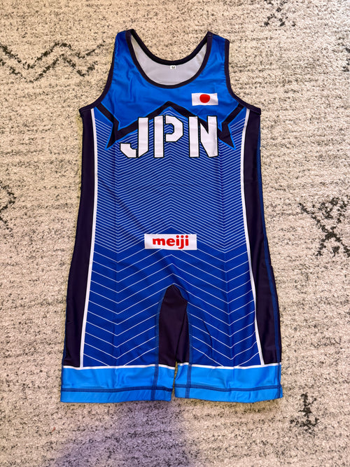 2020 Japan World Team Wrestling Singlet Blue