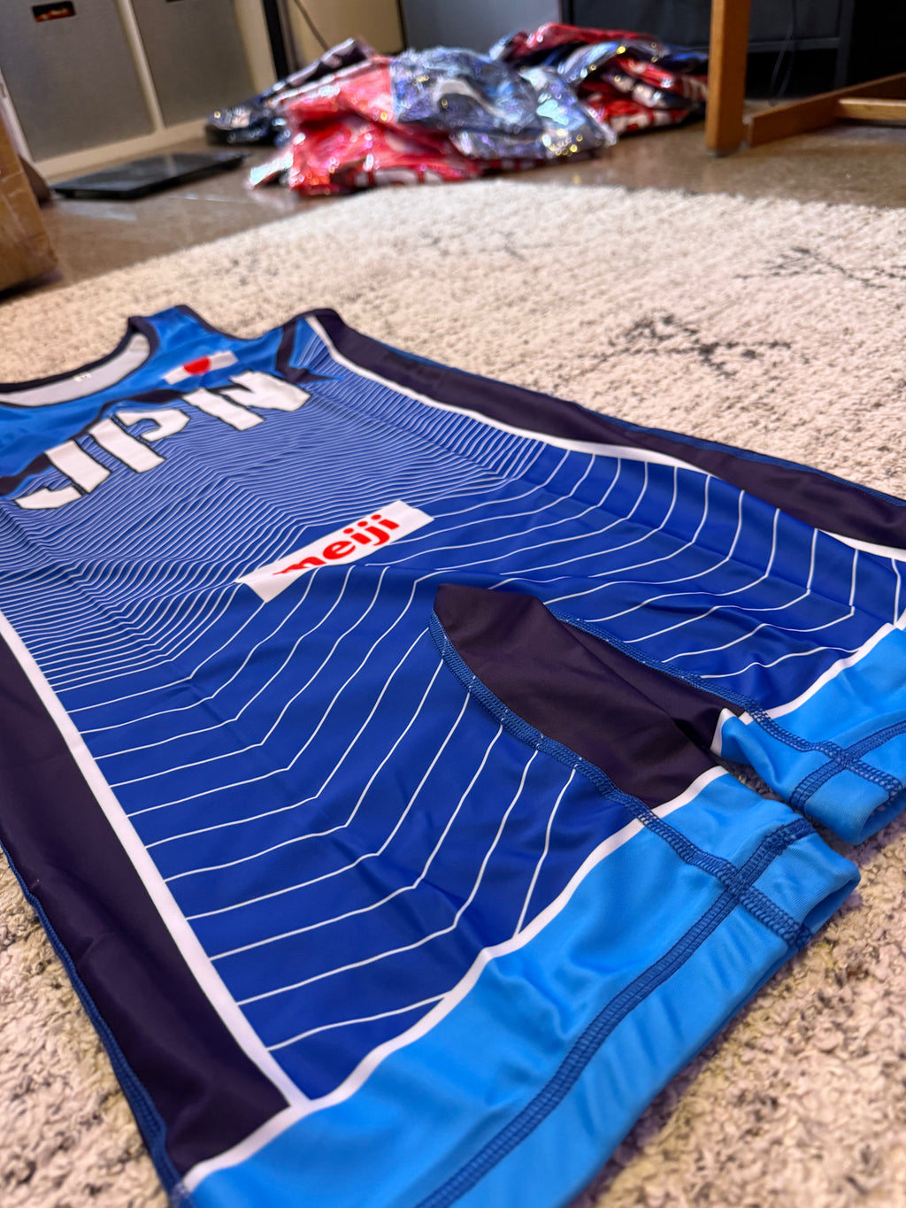 2020 Japan World Team Wrestling Singlet Blue