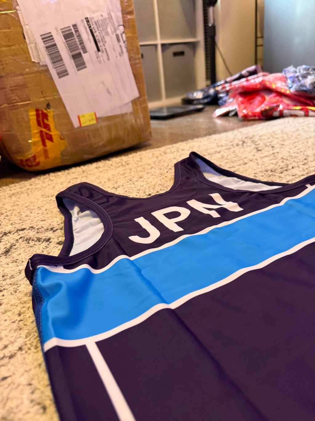 2020 Japan World Team Wrestling Singlet Blue