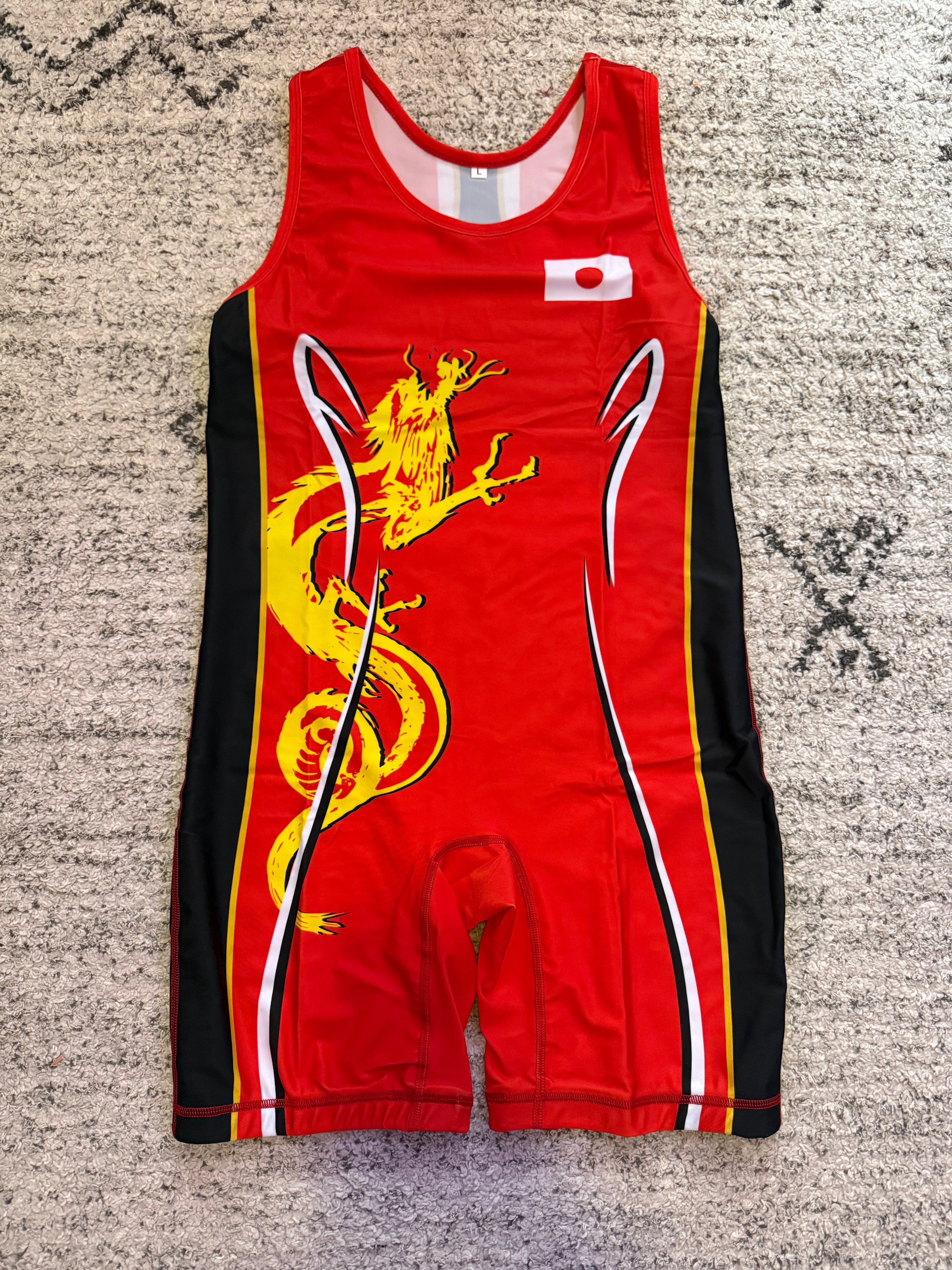 Vintage Japan World Team Wrestling Singlet Red