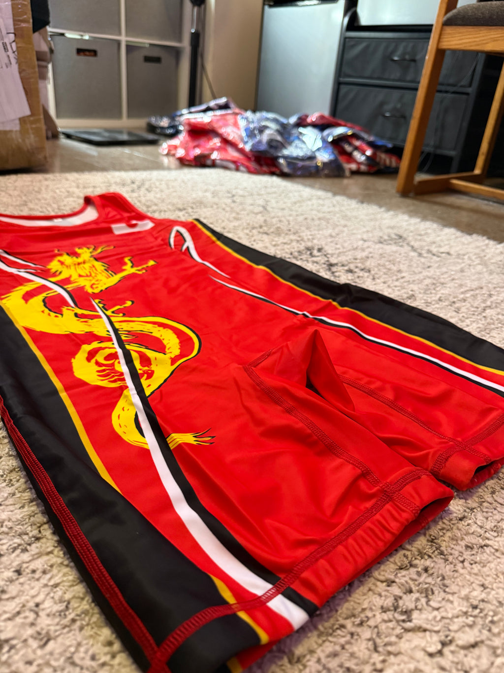 Vintage Japan World Team Wrestling Singlet Red