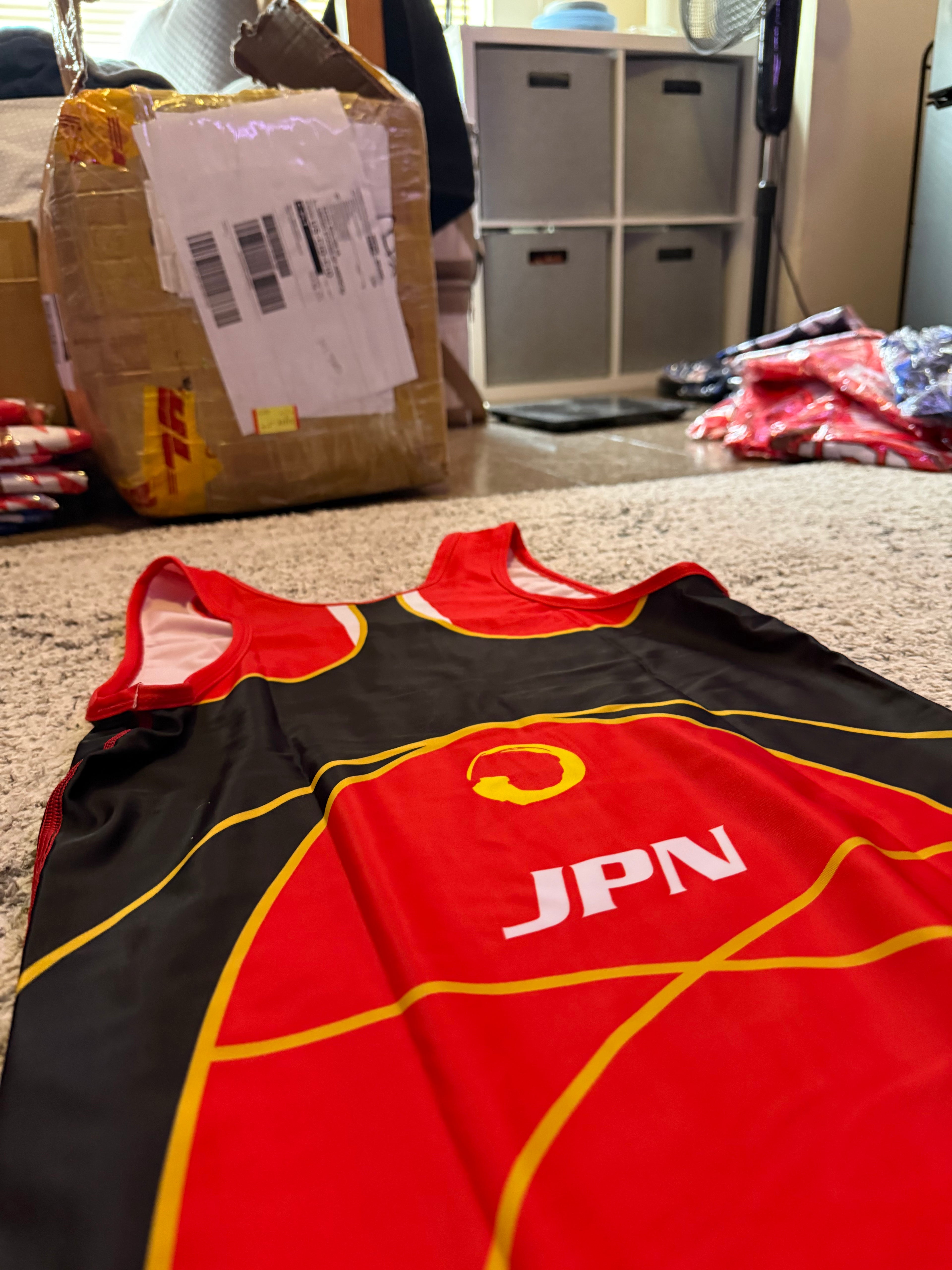 Vintage Japan World Team Wrestling Singlet Red