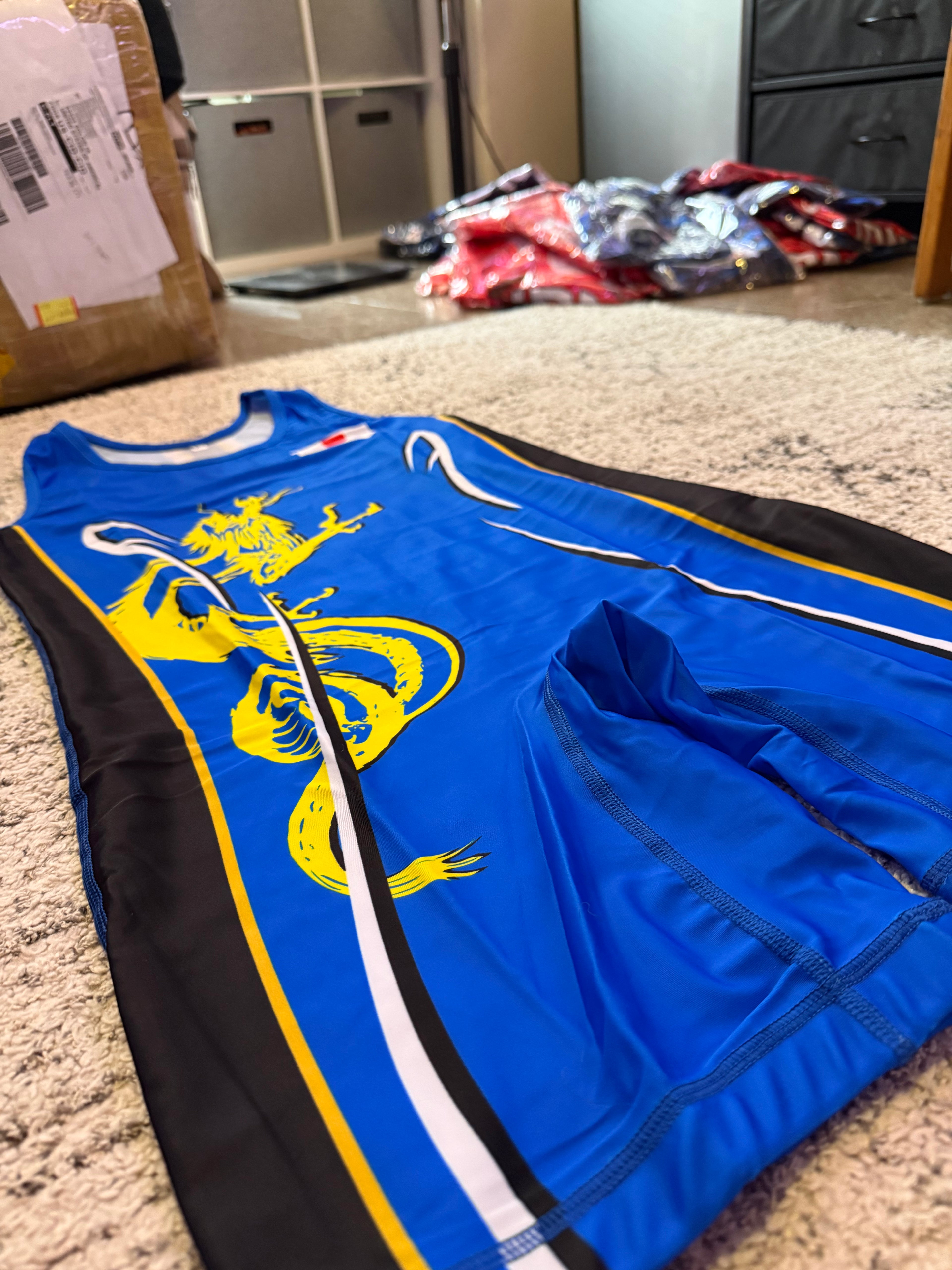 Vintage Japan Wrestling Wrestling Singlet Blue