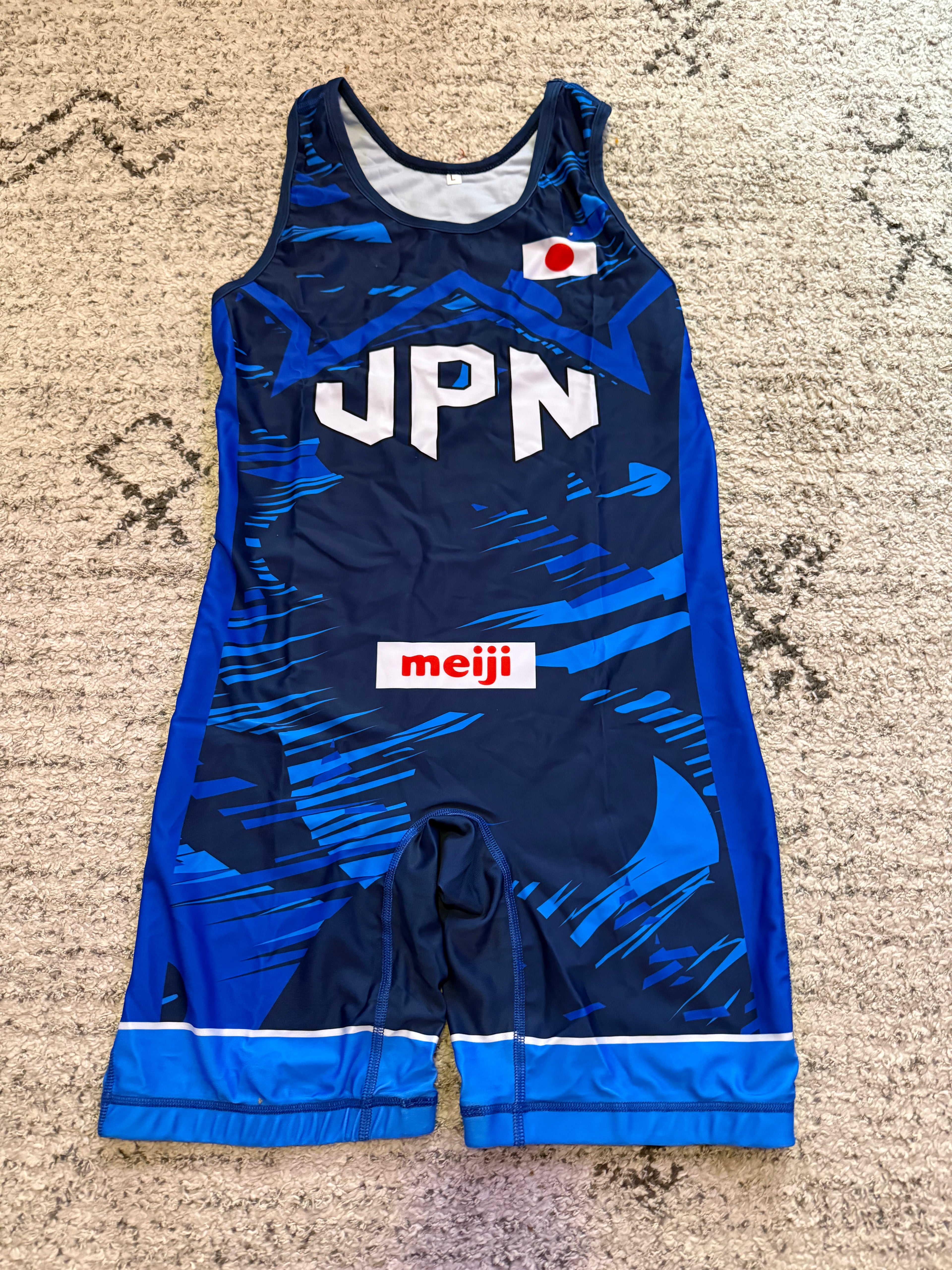 2025 Japan World Championship Wrestling Singlet Blue