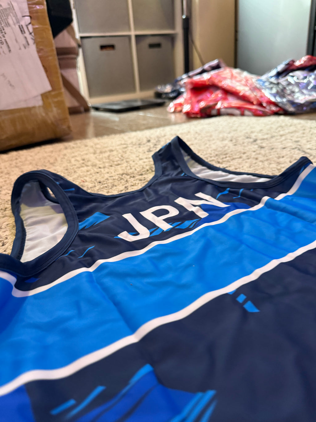 2025 Japan World Championship Wrestling Singlet Blue