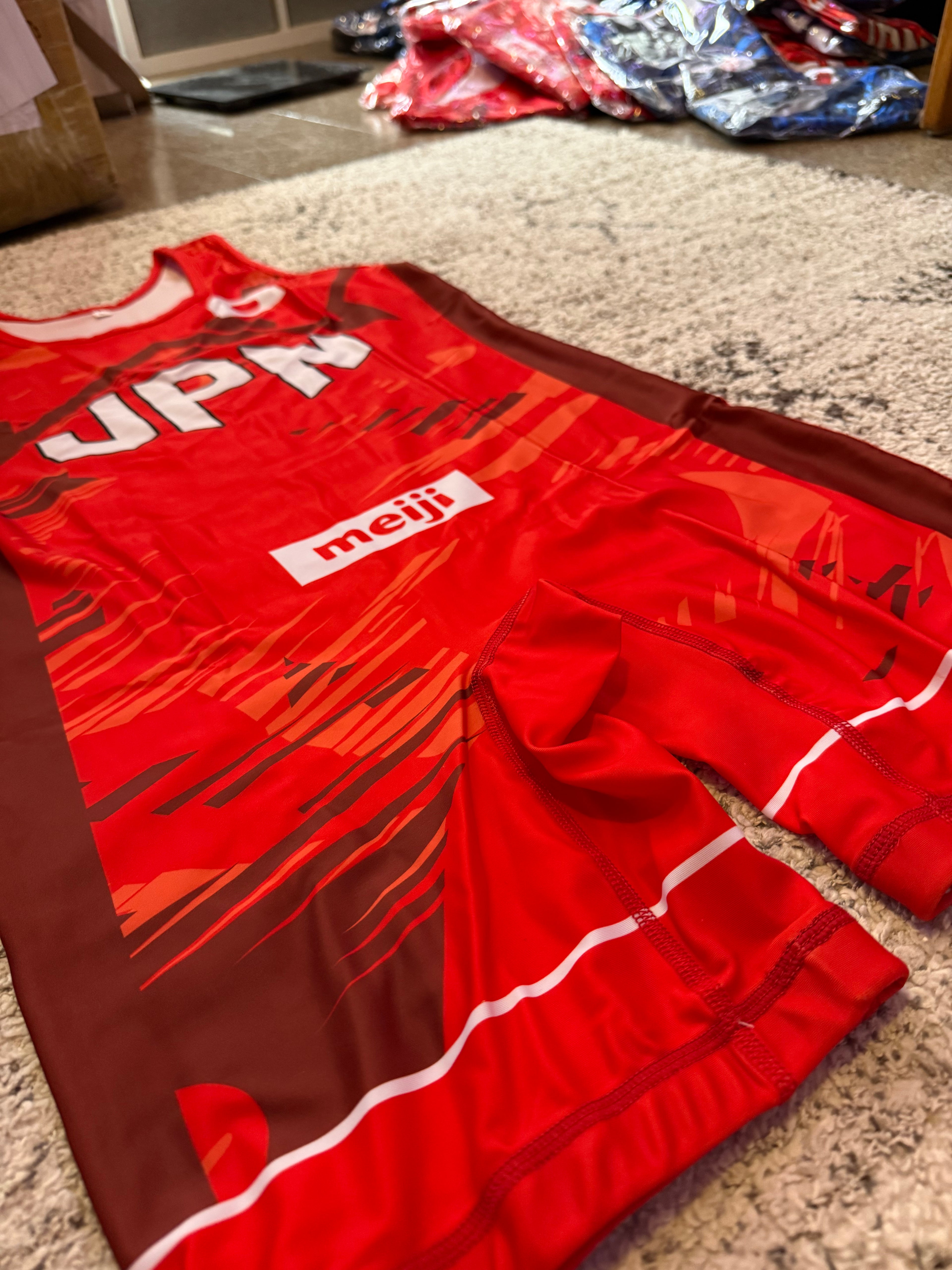2025 Japan World Team Wrestling Singlet Red