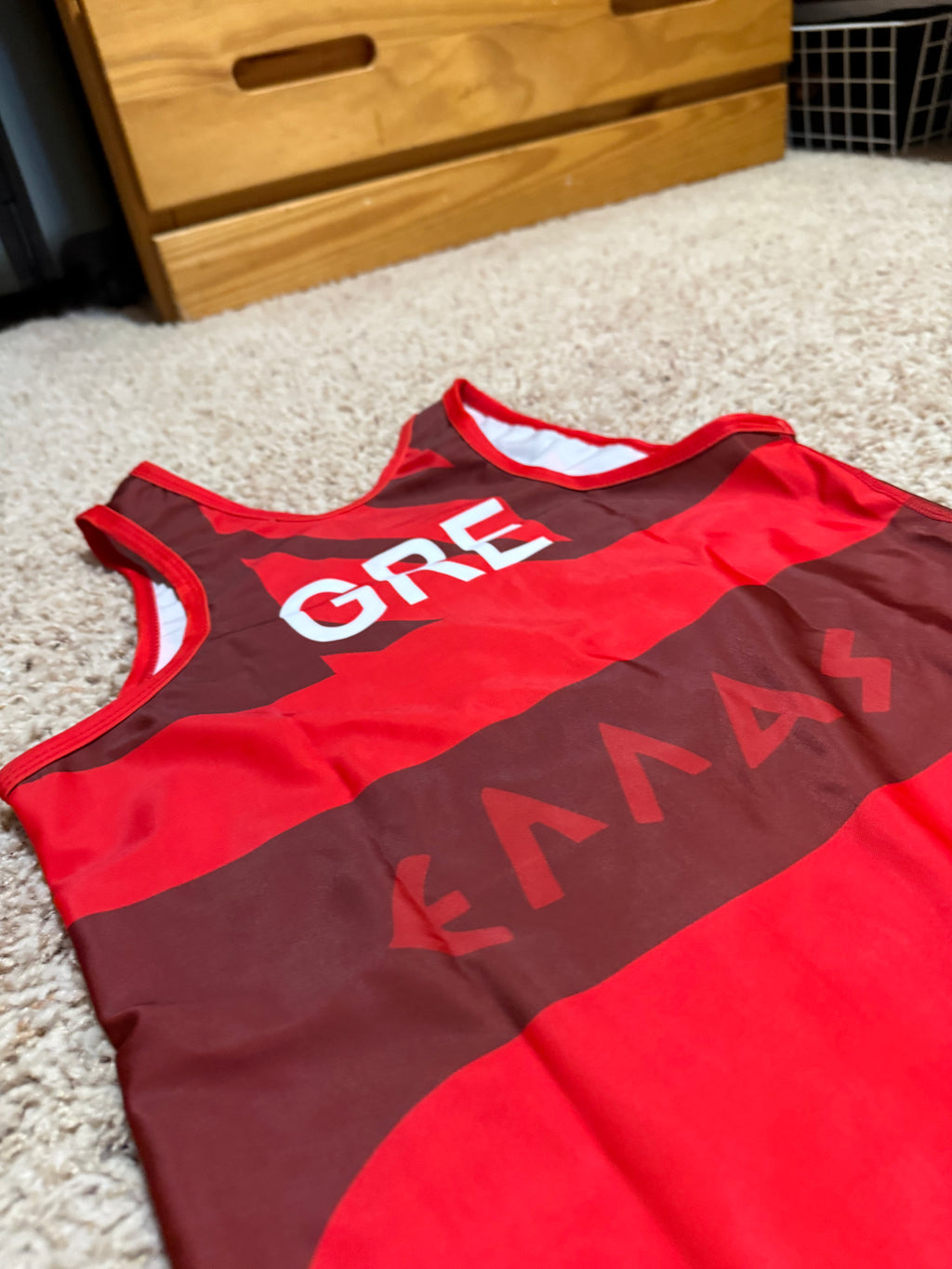 Greece World Team Wrestling Singlet Red