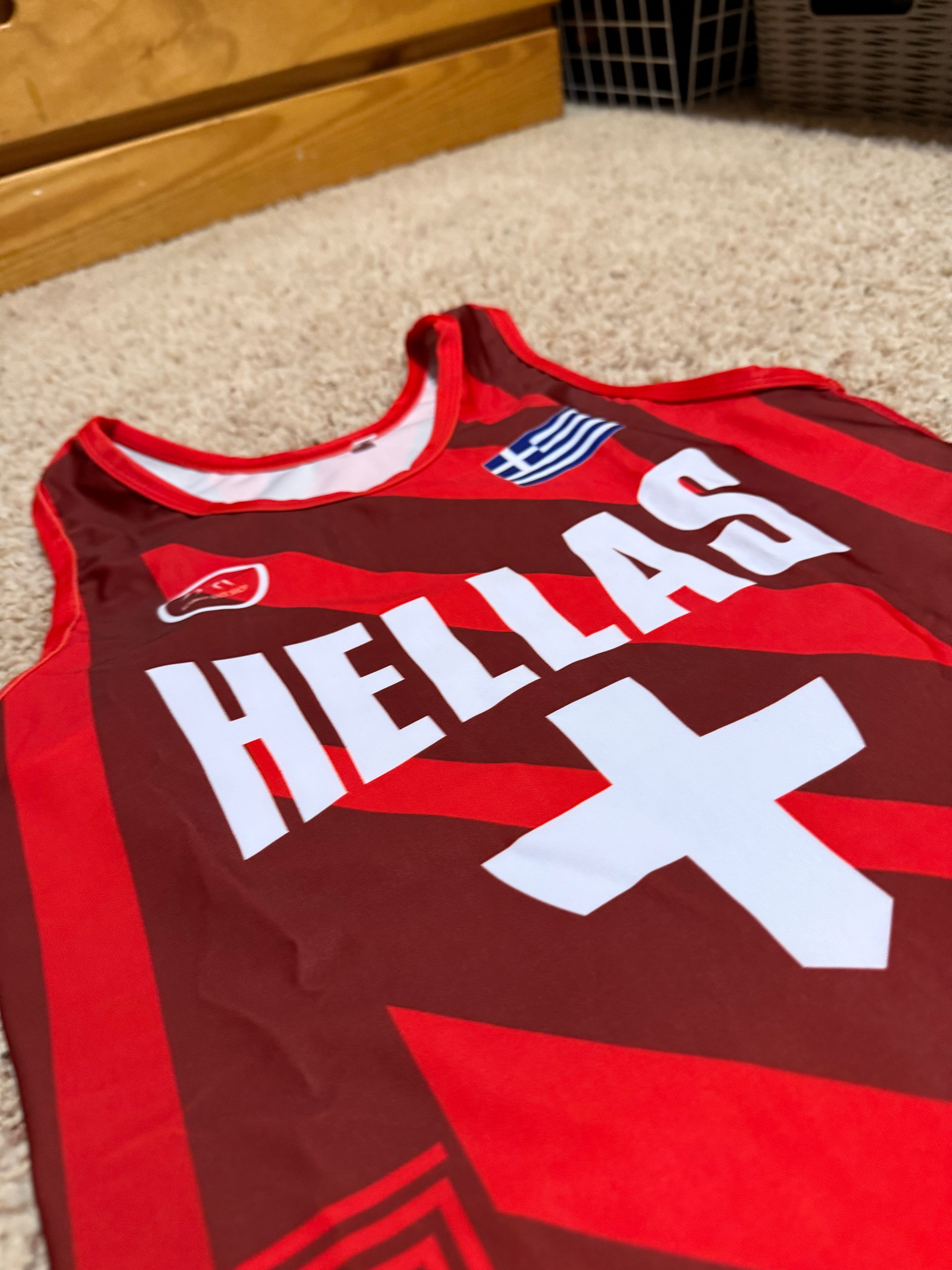 Greece World Team Wrestling Singlet Red