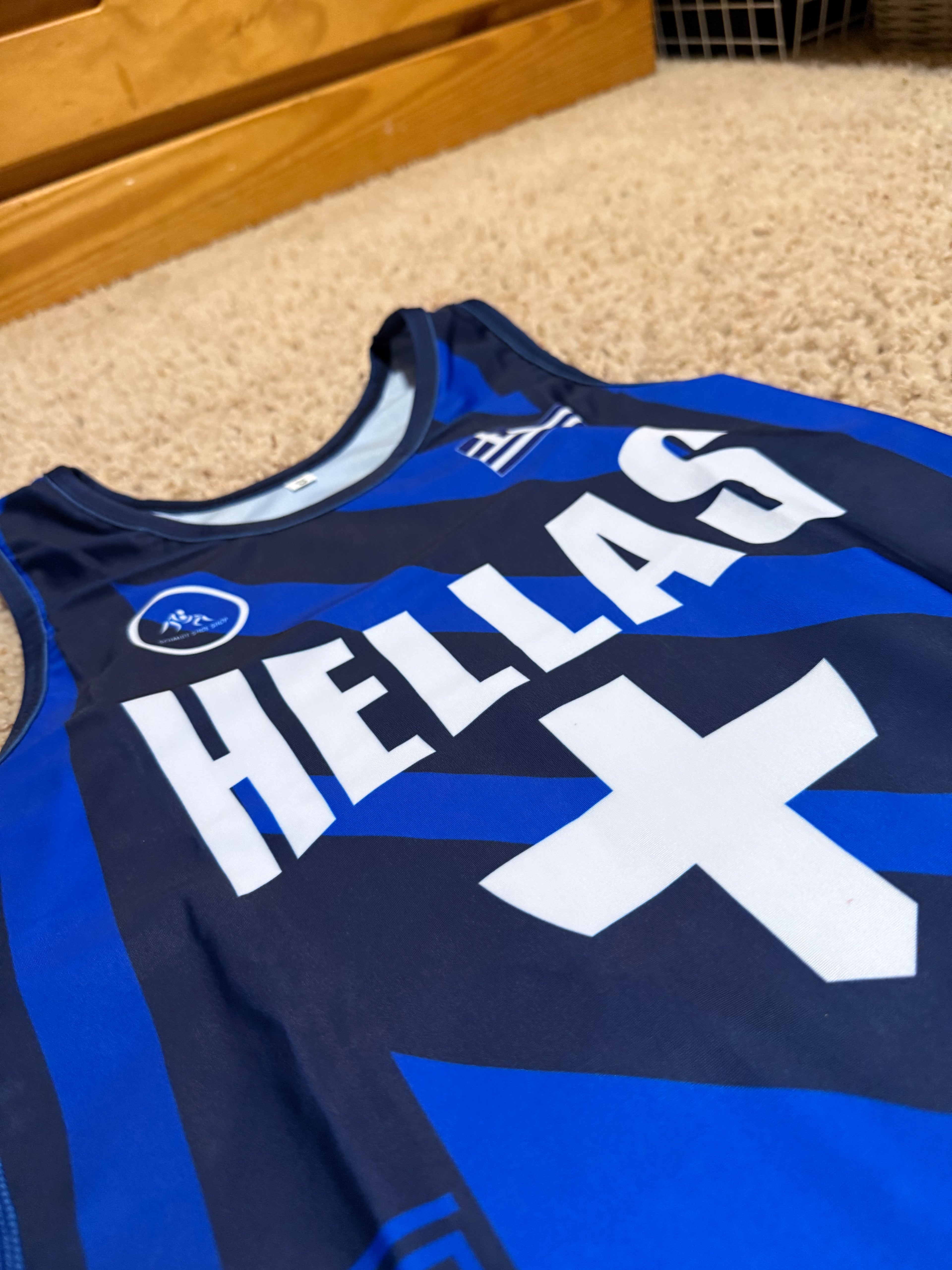 Greece World Team Wrestling Singlet Blue