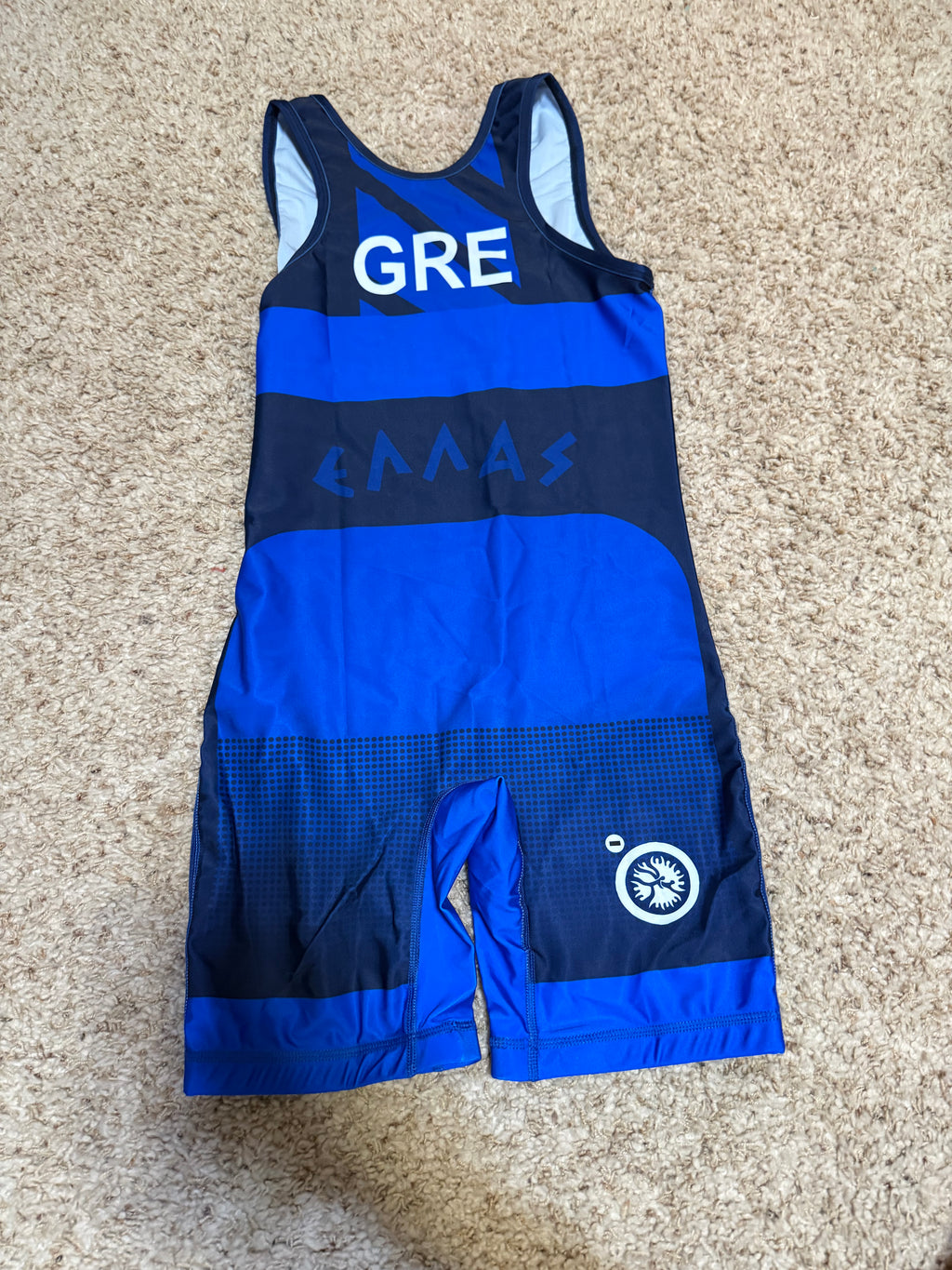 Greece World Team Wrestling Singlet Blue