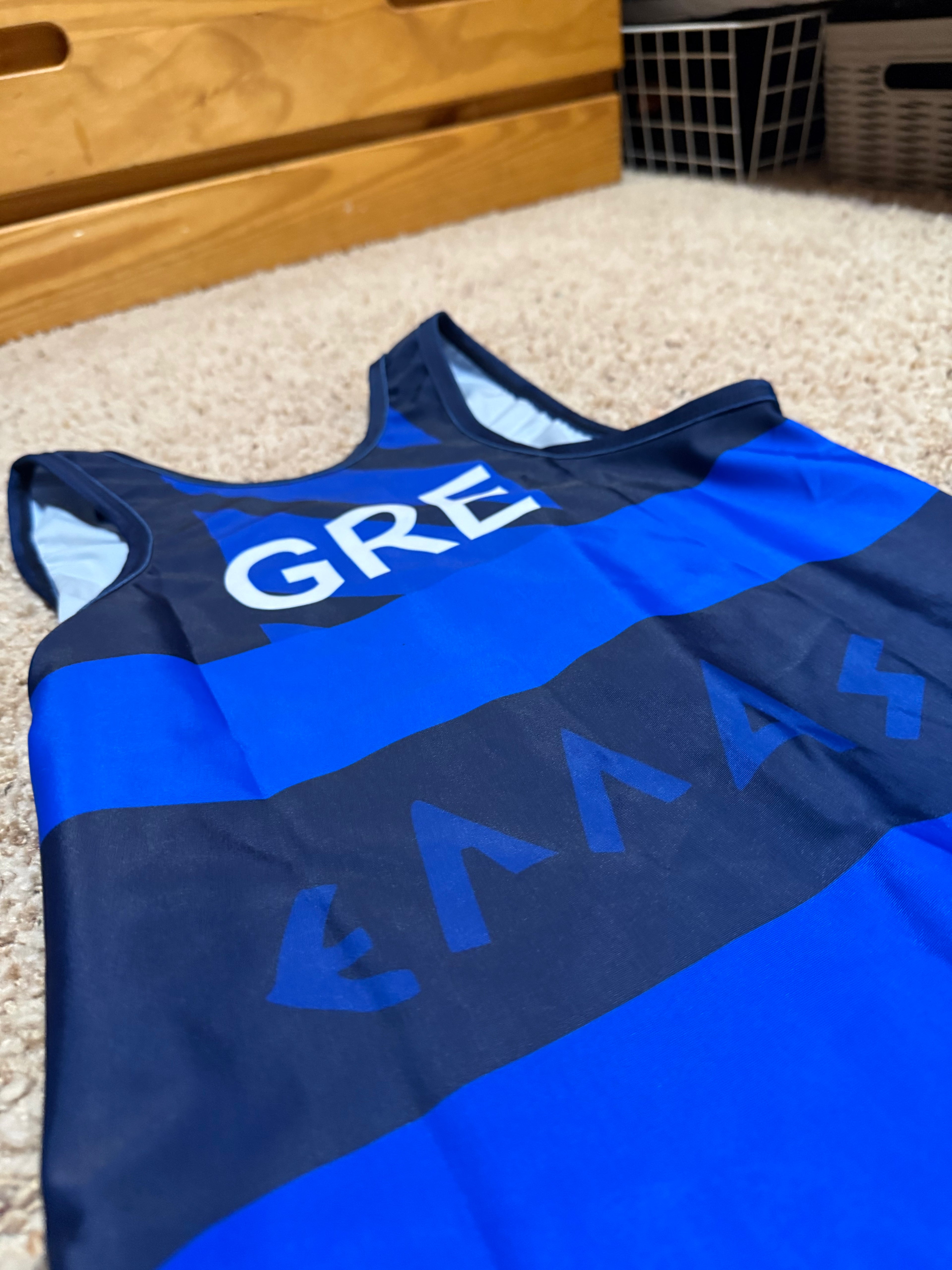 Greece World Team Wrestling Singlet Blue