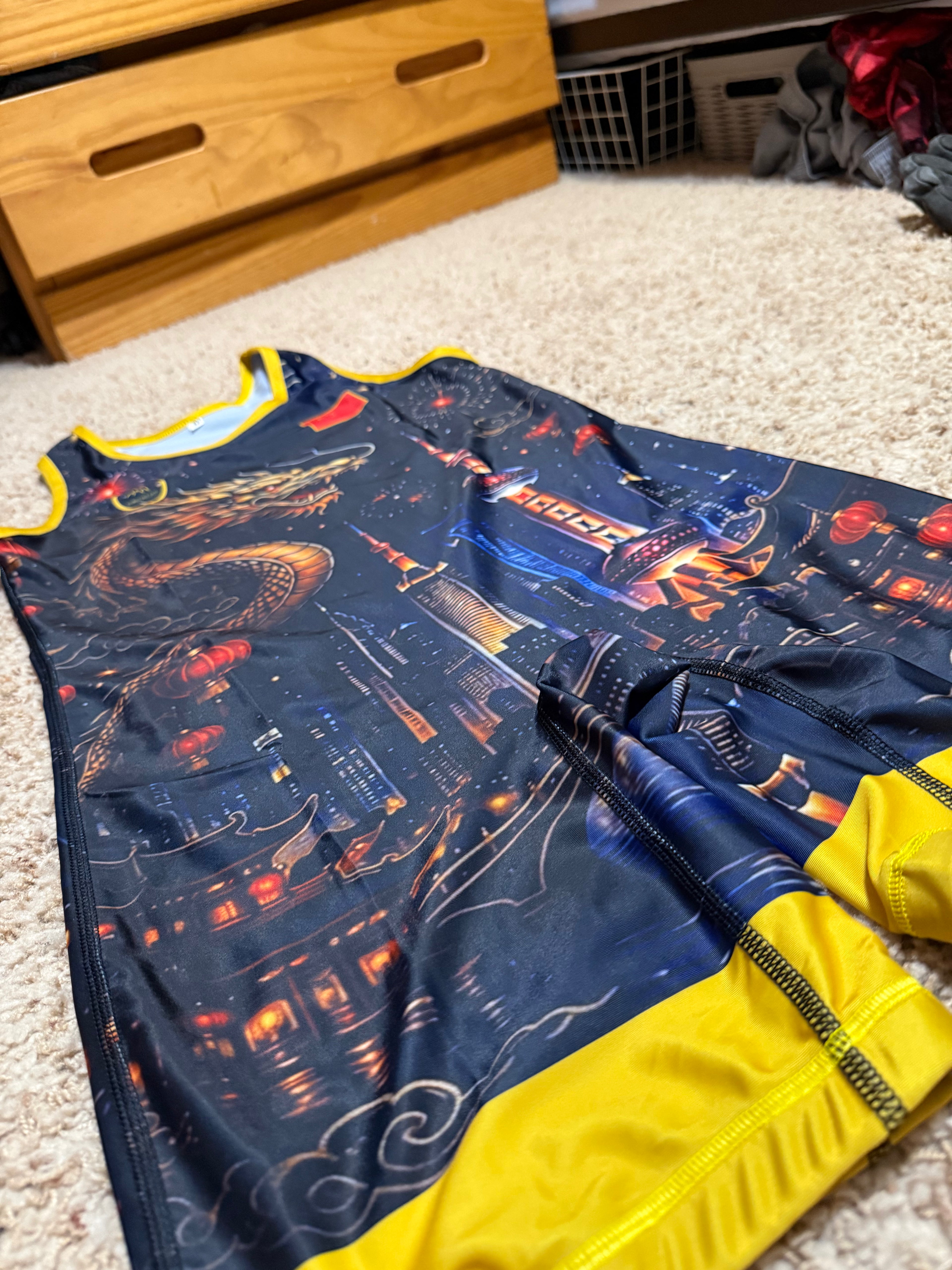 Custom Blue China Wrestling Singlet