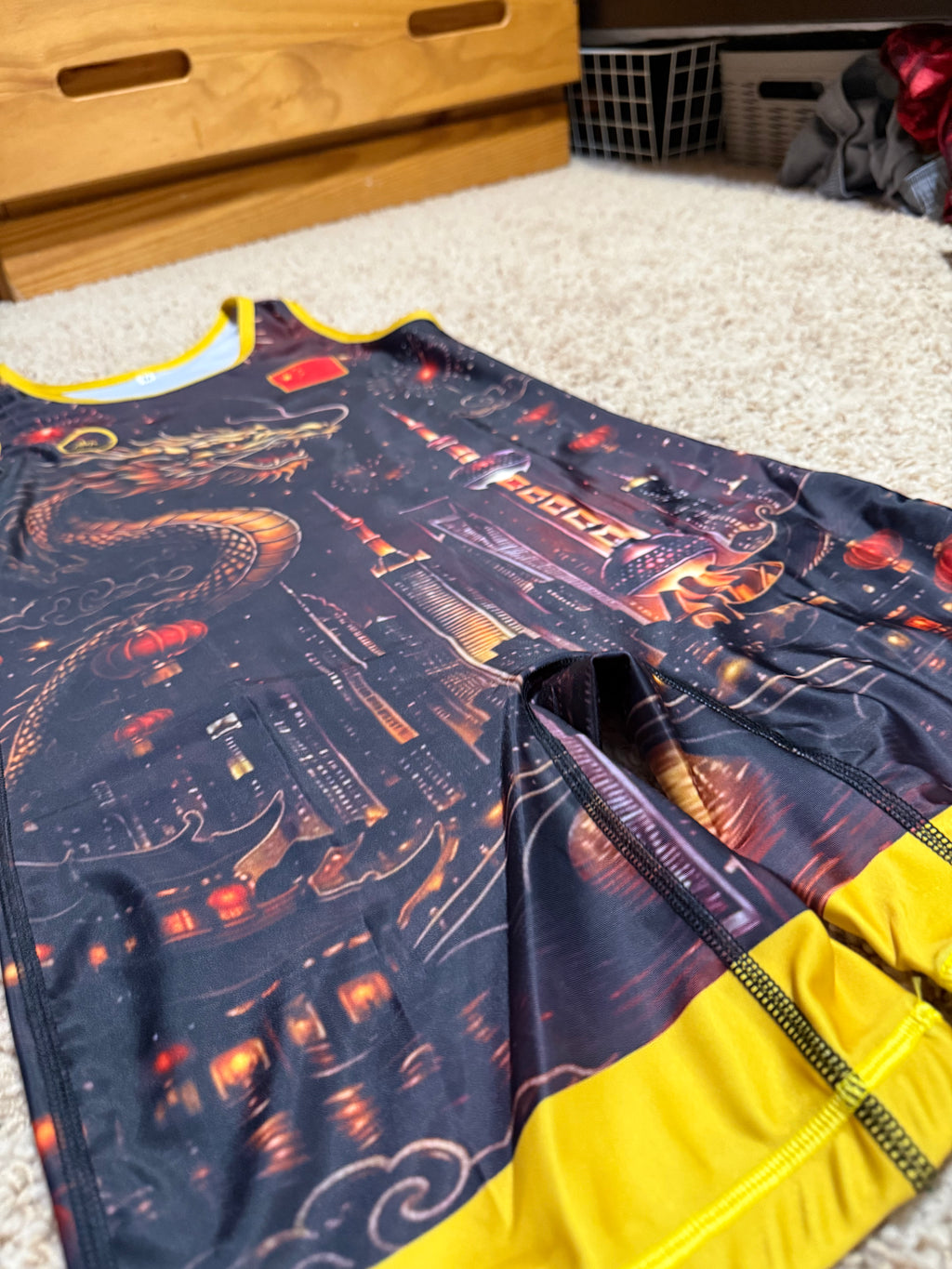 Custom Red China Wrestling Singlet