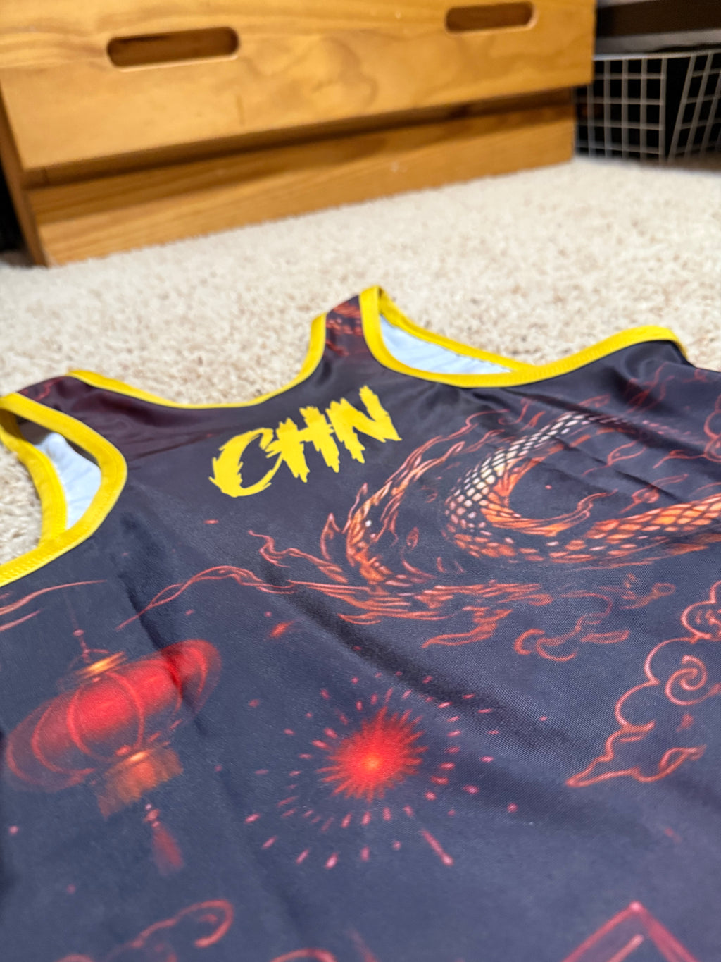 Custom Red China Wrestling Singlet