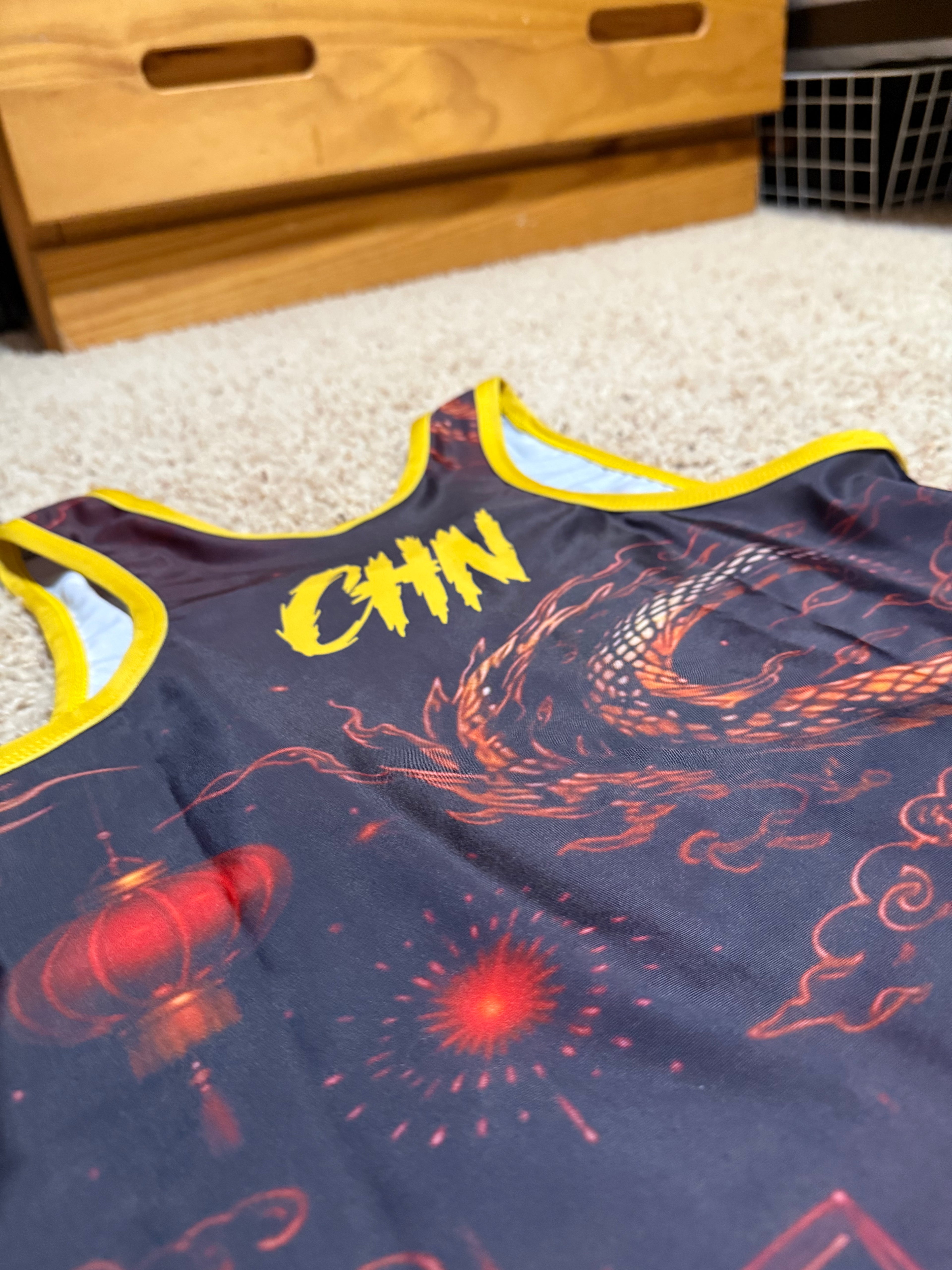 Custom Red China Wrestling Singlet