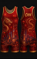 Custom Red China Wrestling Singlet
