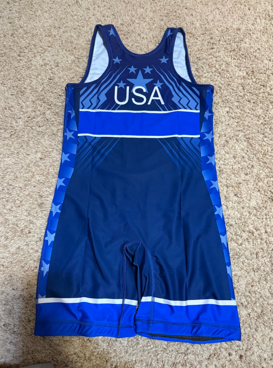 Team USA World Team Wrestling Singlet Blue