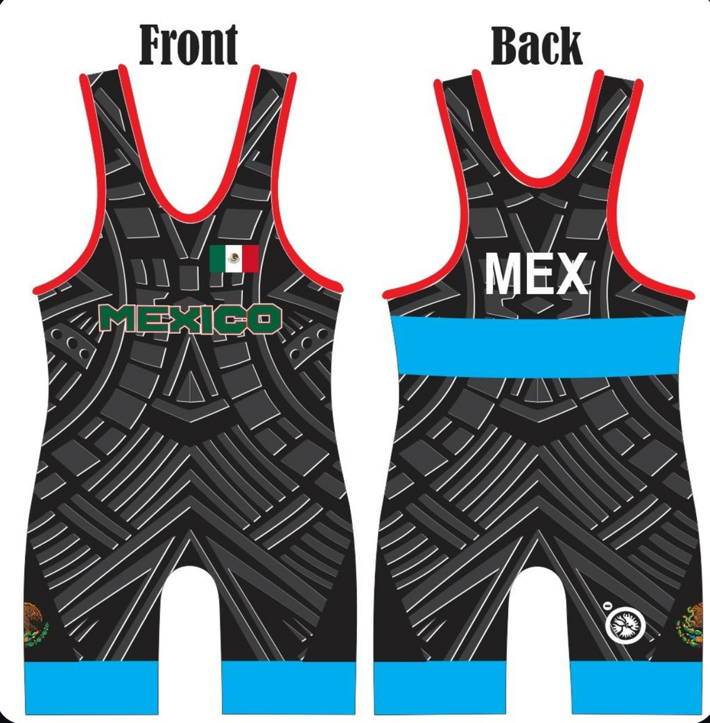 Team Mexico World Team Wrestling Singlet Blue