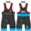 Team Mexico World Team Wrestling Singlet Blue