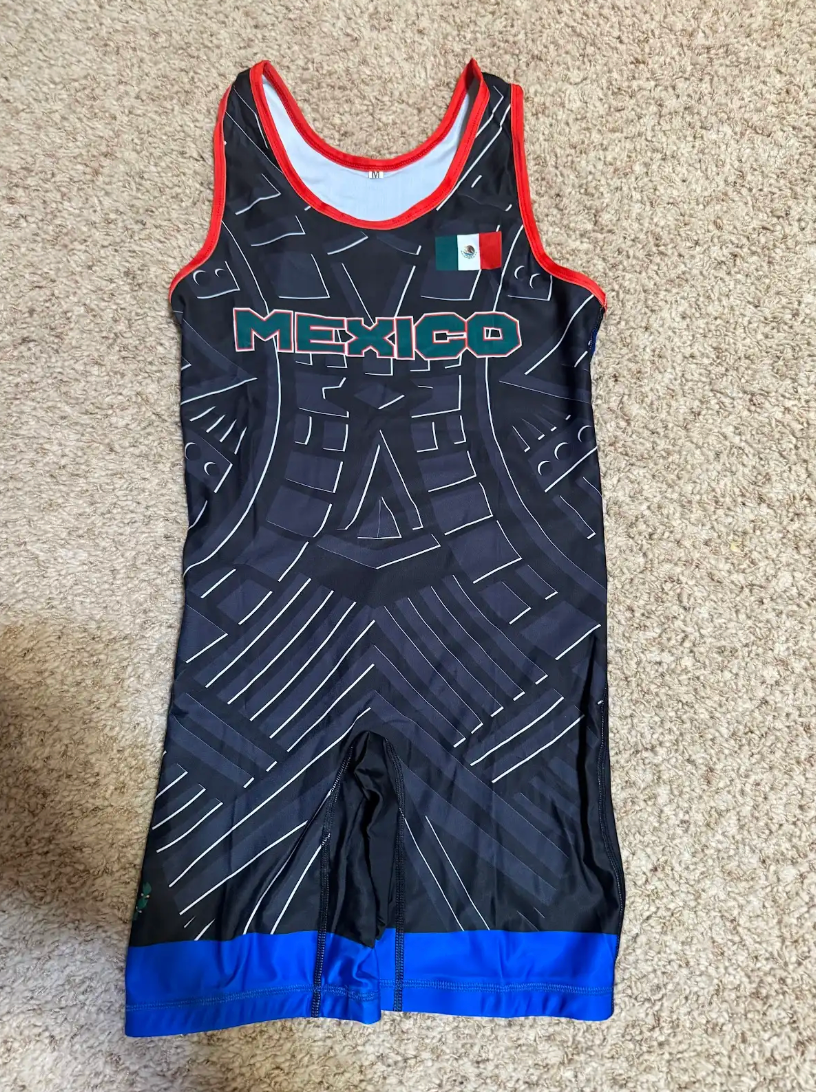 Team Mexico World Team Wrestling Singlet Blue