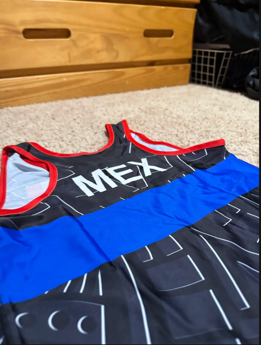 Team Mexico World Team Wrestling Singlet Blue