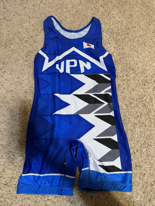 2024 Paris Olympic Team Japan World Team Wrestling Singlets Blue