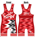 2024 Paris Olympic Team Japan World Team Wrestling Singlets Red