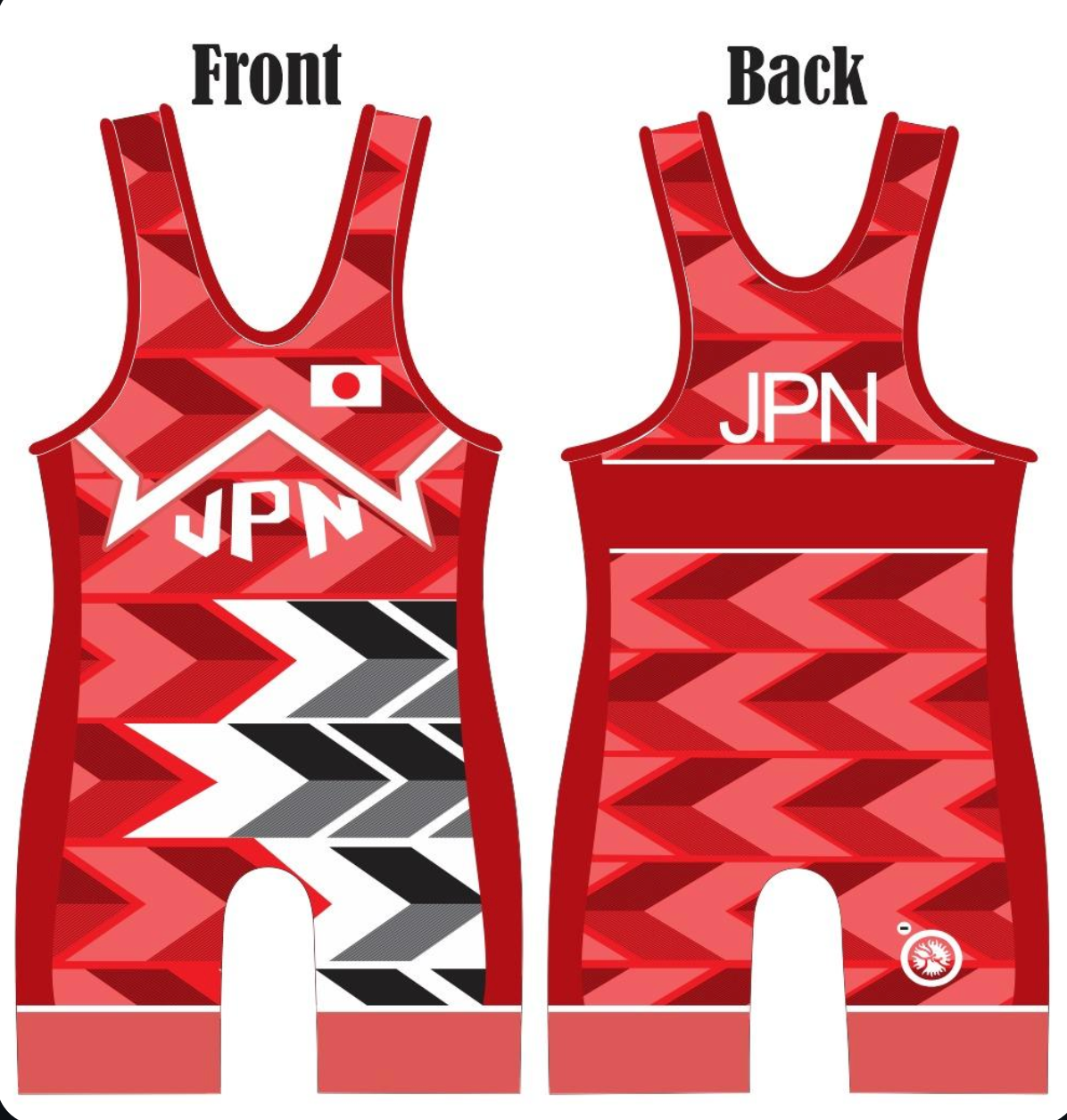 2024 Paris Olympic Team Japan World Team Wrestling Singlets Red